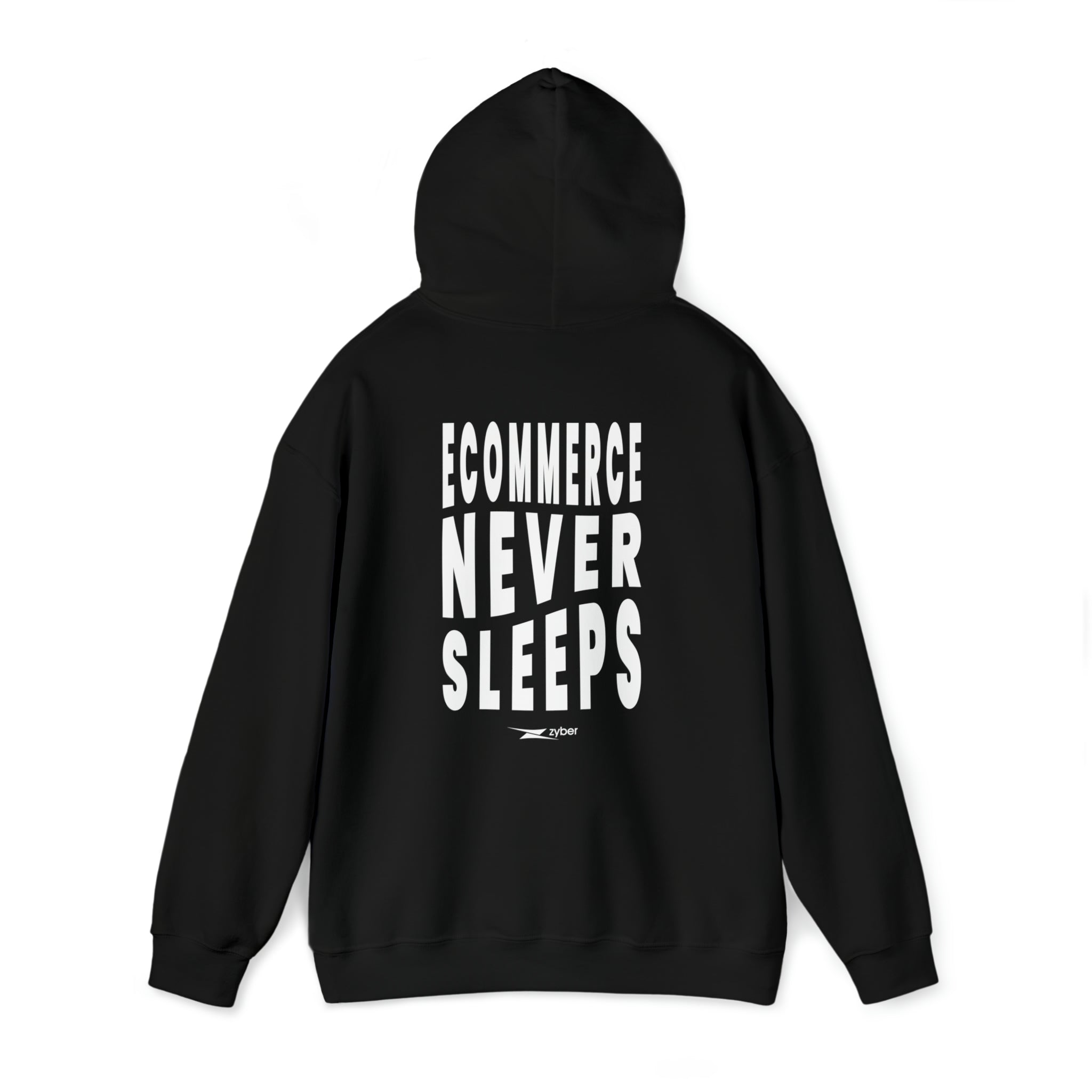 Zyber eCommerce never sleeps logo hoodie