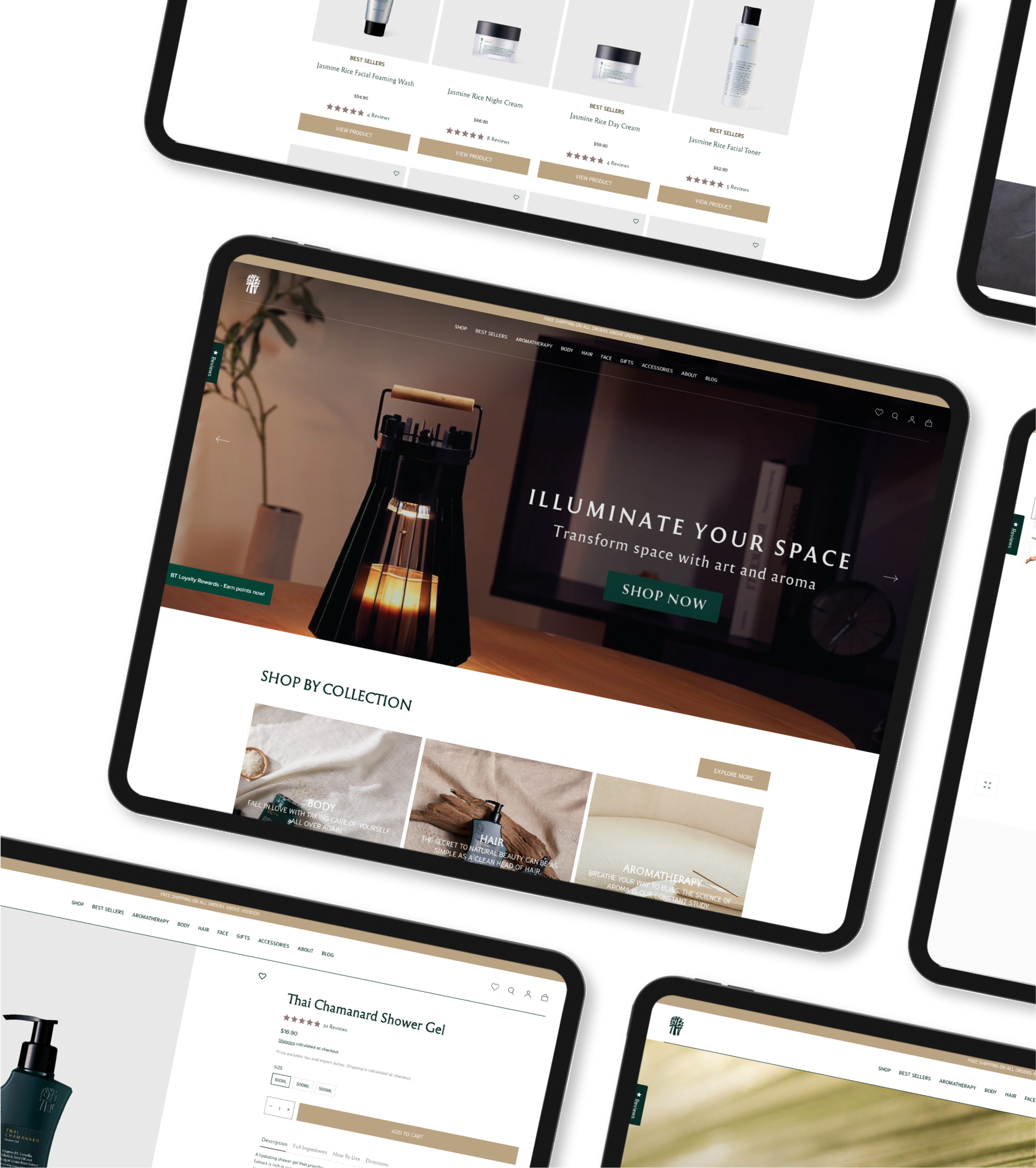 Banyan Tree Online Spa Product Retailer Tablet Showcase