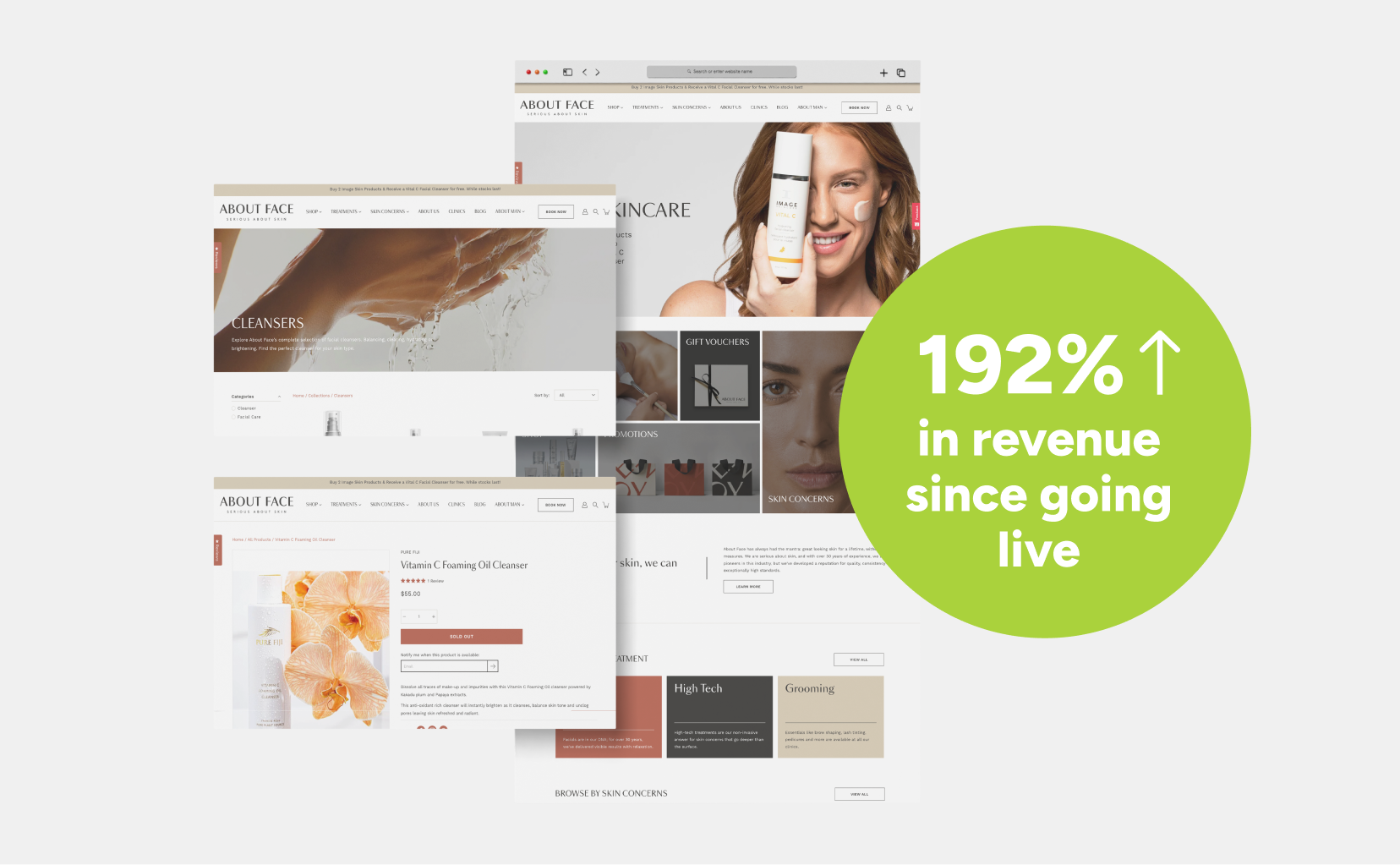 192% increase in revenus since going live