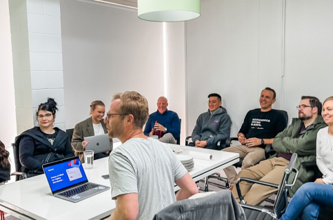 Zyber team meeting with partners