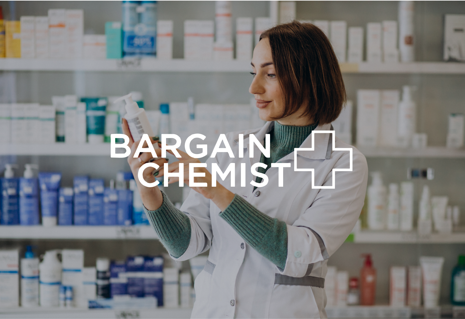 Bargain Chemist Online Pharmacist Logo and Background