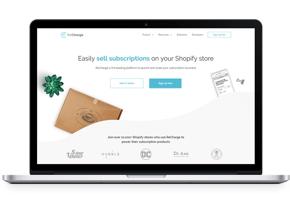 partner recharge mockup