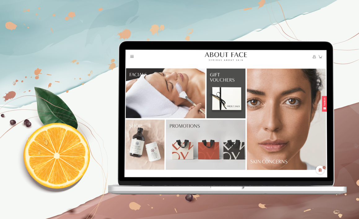About Face Mockup and Background