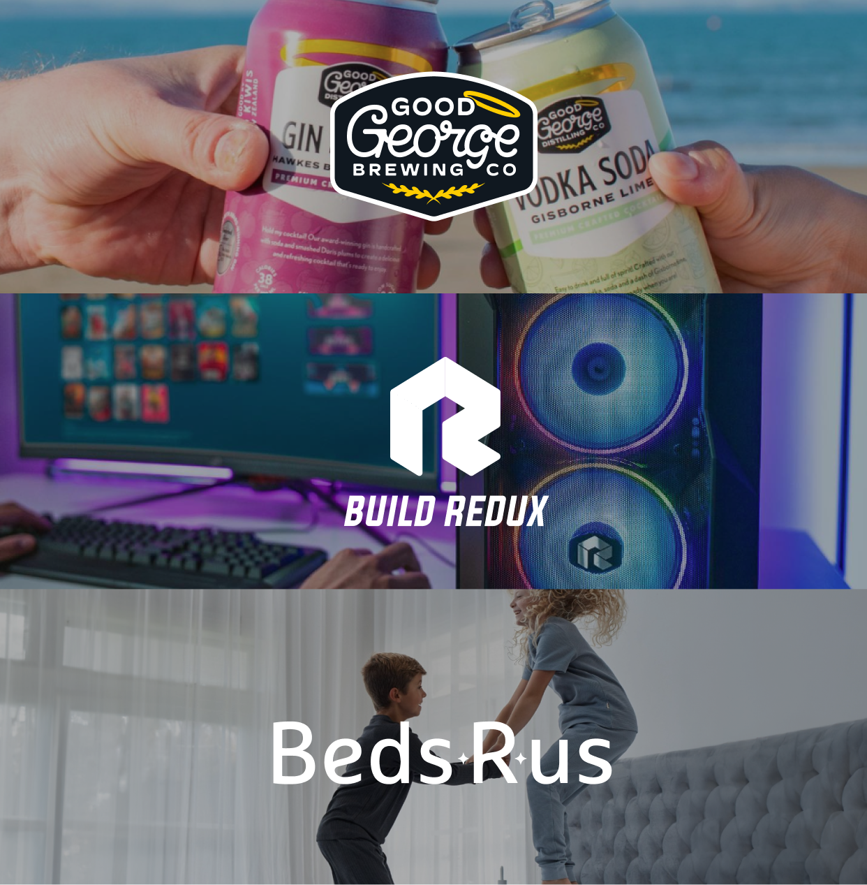 Good George build redux and BedsRus logo and backgrounds