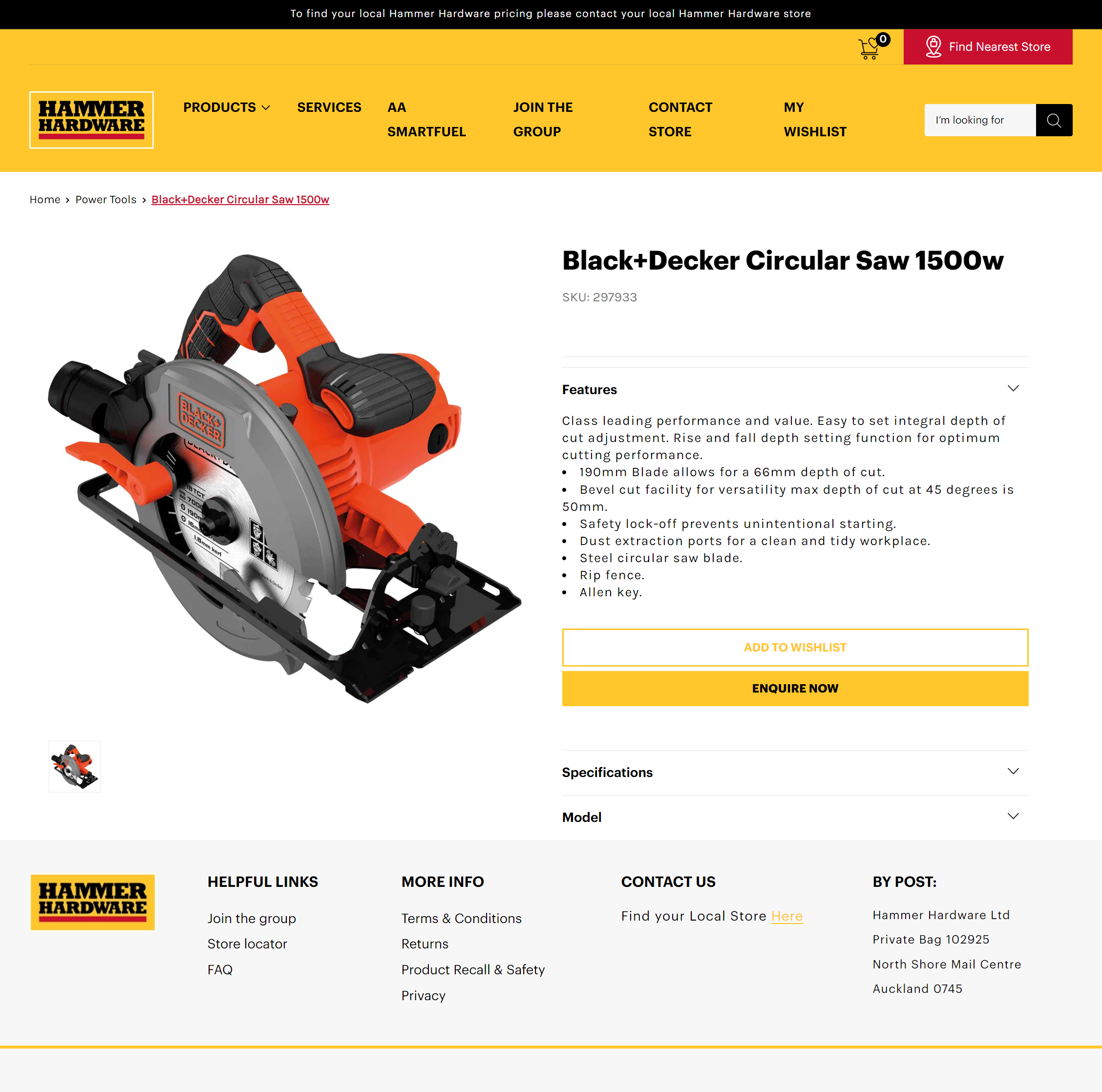 Hammer Hardware Product Page