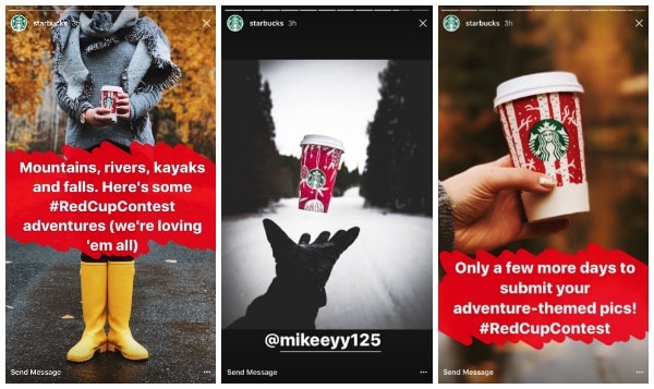 starbucks instagram stories for a giveaway contest