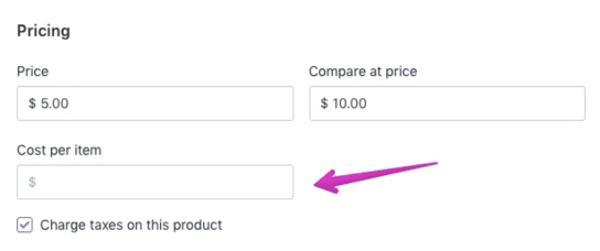 setting a compare at price in the shopify backend
